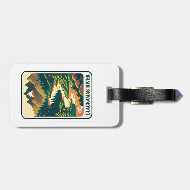 Clackamas River Oregon Colours Luggage Tag (Back Horizontal)