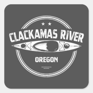 Clackamas River Oregon Kayaking Square Sticker