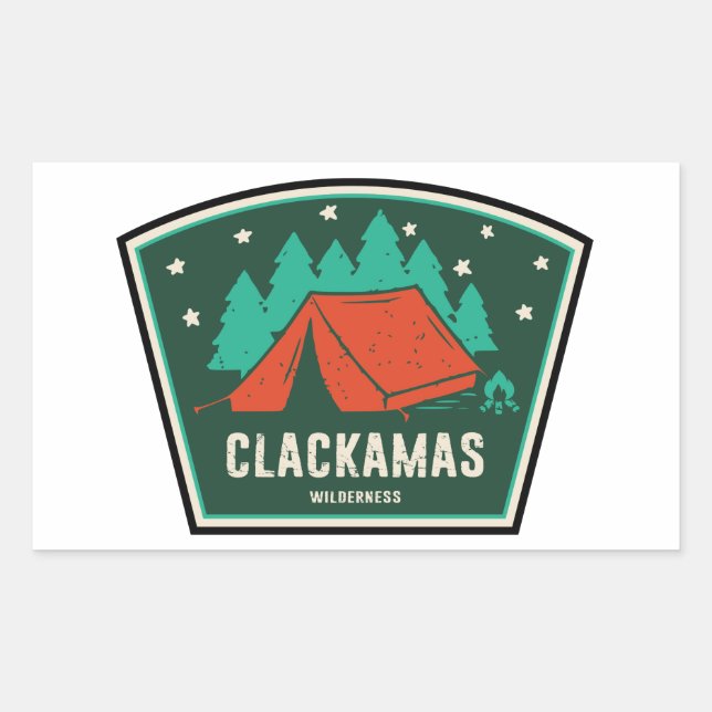 Clackamas Wilderness Oregon Camping Rectangular Sticker (Front)
