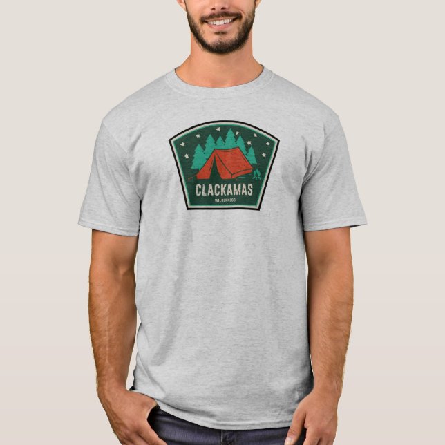 Clackamas Wilderness Oregon Camping T-Shirt (Front)