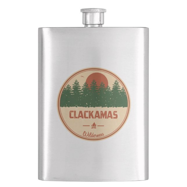 Clackamas Wilderness Oregon Hip Flask (Front)