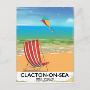 Clacton-on-sea, Essex Vintage travel poster Postcard