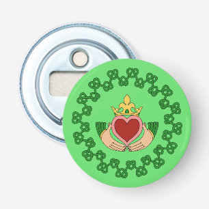 Claddagh and Green Knotwork Bottle Opener