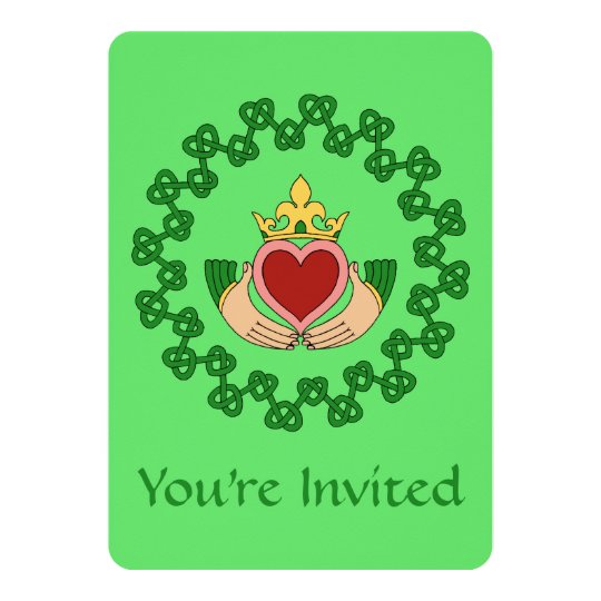 Claddagh and Green Knotwork Card