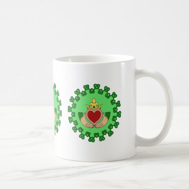 Claddagh and Green Knotwork Coffee Mug (Right)