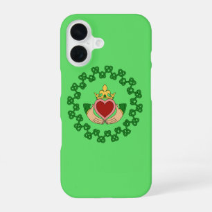 Claddagh and Green Knotwork iPhone 16 Case