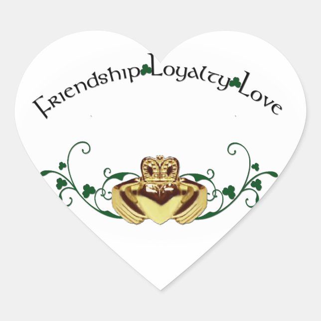 Claddagh / Claddaugh Heart Sticker (Front)