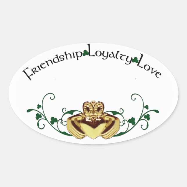Claddagh / Claddaugh Oval Sticker (Front)