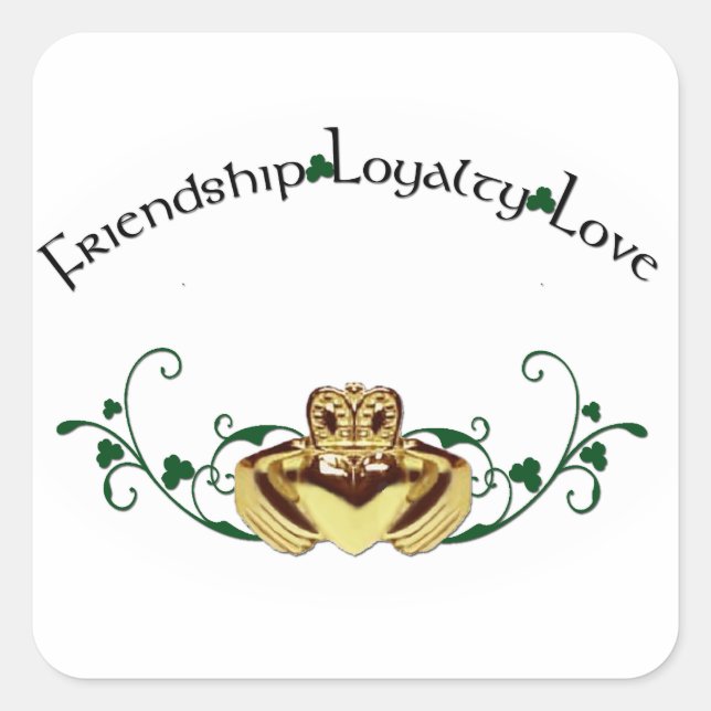 Claddagh / Claddaugh Square Sticker (Front)