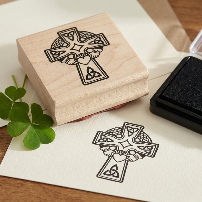 Claddagh Cross Wood Art Stamp (Your go-to heritage stamp.)