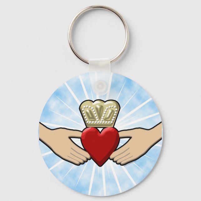 Claddagh Graphic with Red Heart Key Ring (Front)