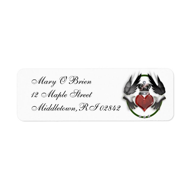 claddagh heart return address label (Front)