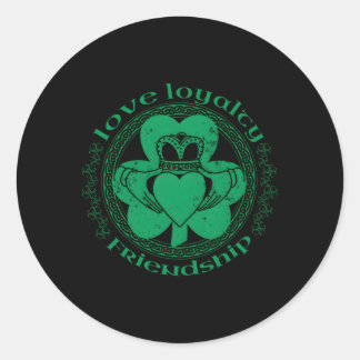 Claddagh Irish Shamrock St Patricks Day Classic Round Sticker