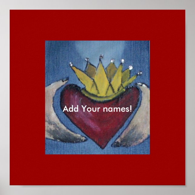 Claddagh Personalise w/ names Canvas Poster (Front)