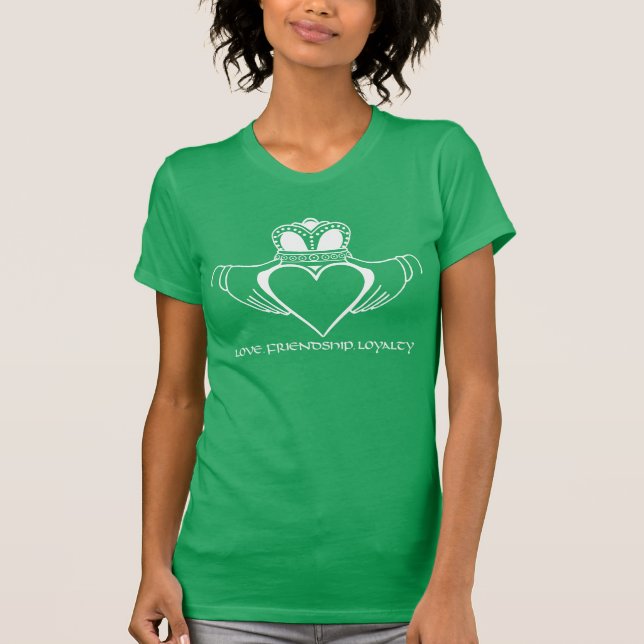 Claddagh symbol love, loyalty, friendship t-shirt (Front)