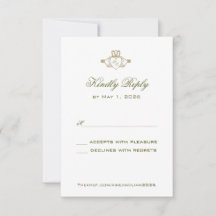 Claddagh Wedding Reply card