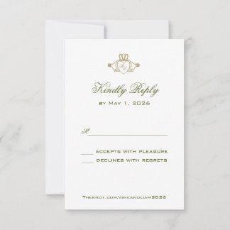 Claddagh Wedding Reply card