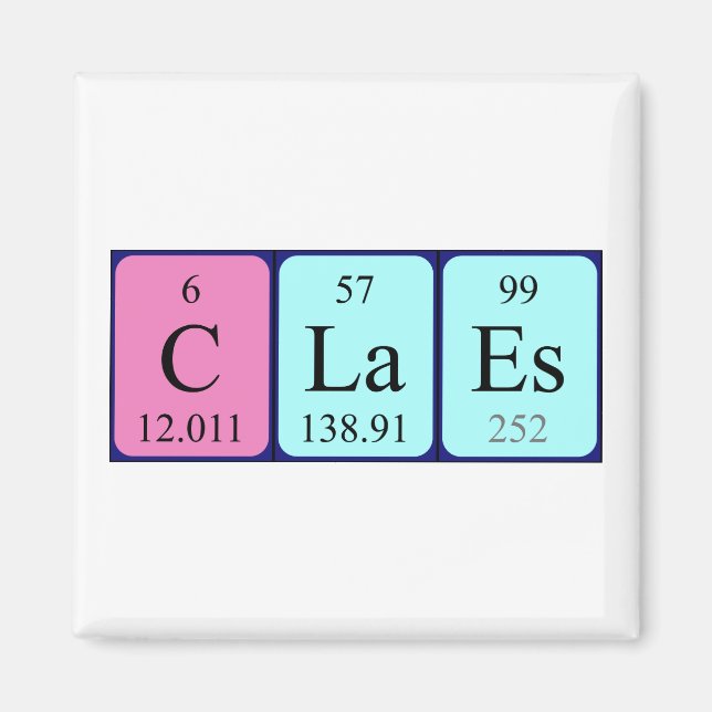 Claes periodic table name magnet (Front)