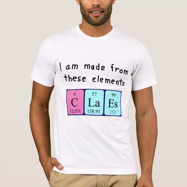 Claes periodic table name shirt (Front)