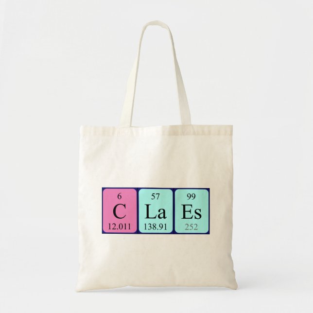 Claes periodic table name tote bag (Front)