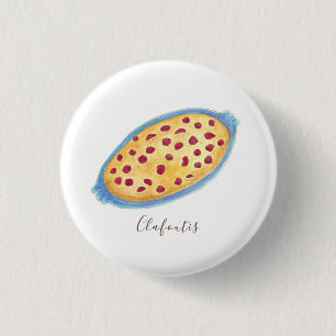 Clafoutis watercolor 3 cm round badge