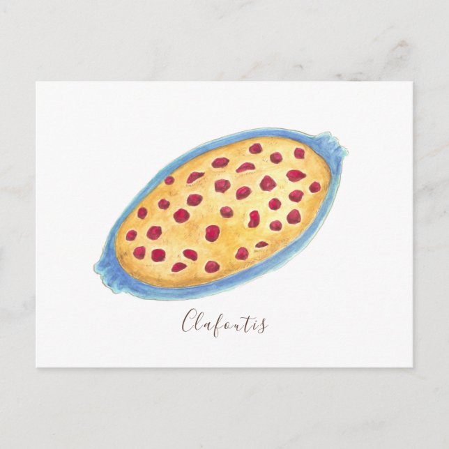 Clafoutis watercolor postcard (Front)