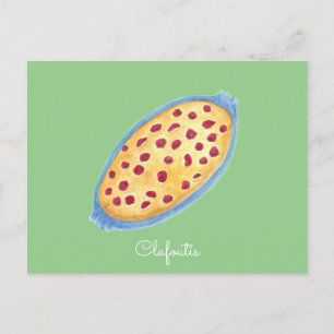 Clafoutis watercolor postcard
