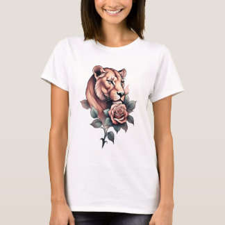  Claimed by Beauty: Lioness and Rose Tee