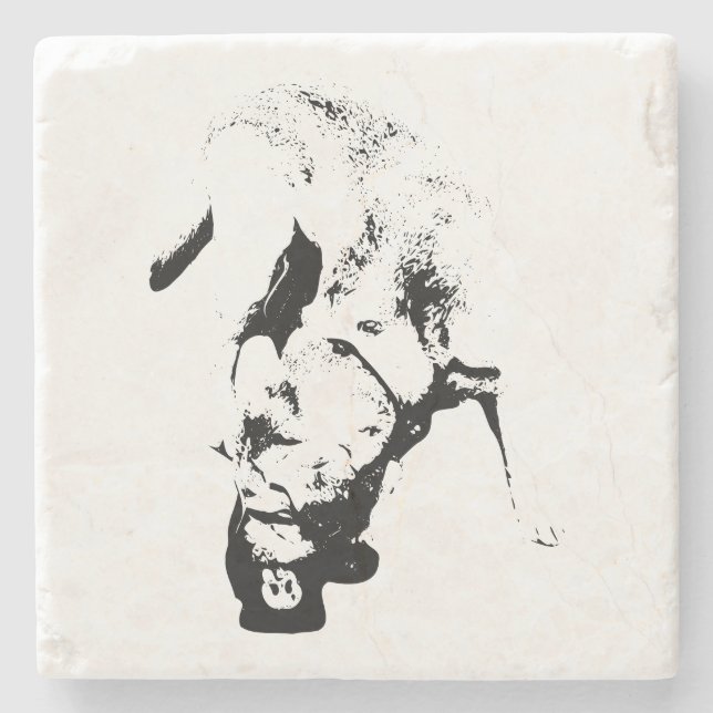 Claimed the Prize – Lab Sketch Stone Coaster (Front)