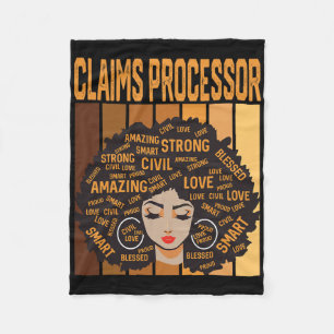 Claims Processor Powerful Black History Month Blac Fleece Blanket