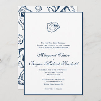 Clair D Option 2.1 - Navy Border Invitation