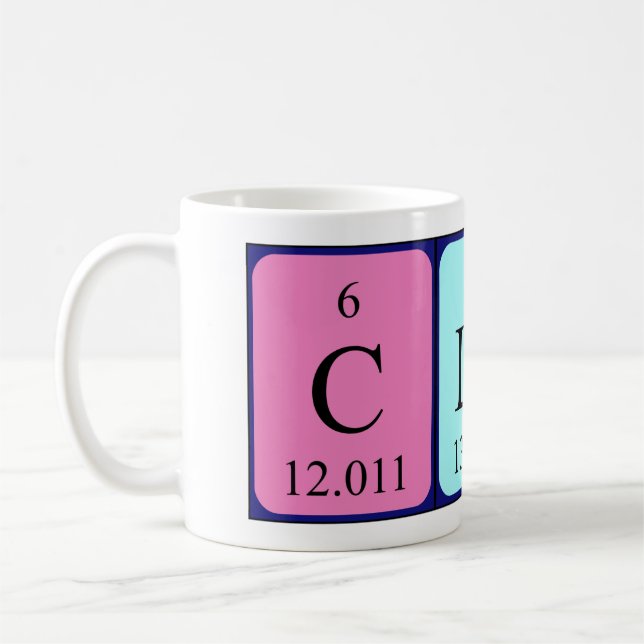 Clair periodic table name mug (Left)