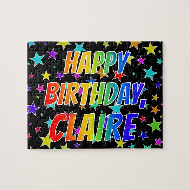 "CLAIRE" First Name, Fun "HAPPY BIRTHDAY" Jigsaw Puzzle (Horizontal)