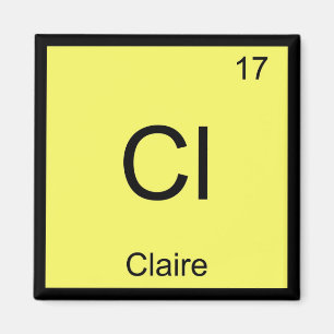 Claire Name Chemistry Element Periodic Table Magnet