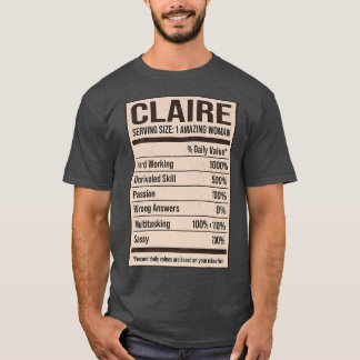 Claire Nutrition Facts Name Nickname Alias Title F T-Shirt