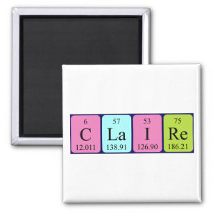 Claire periodic table name magnet