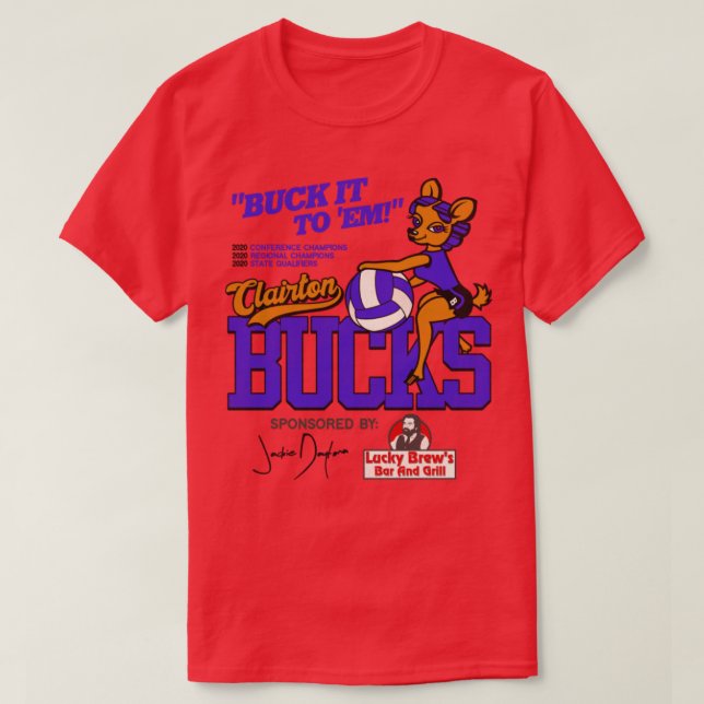 Clairton Bucks Volleyball Jackie Daytona WWDITS T-Shirt (Design Front)