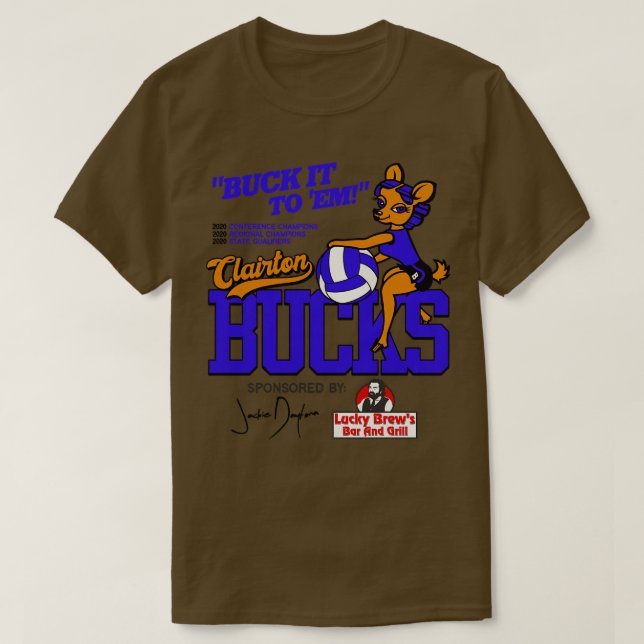 Clairton Bucks Volleyball Jackie Daytona WWDITS TS T-Shirt (Design Front)