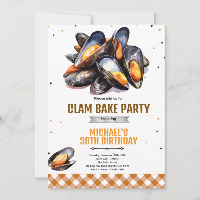 Clam Bake Birthday Party Invitation (Front)