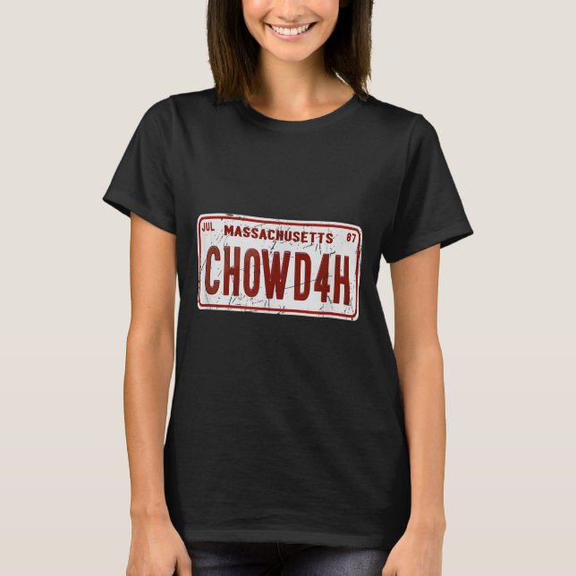 Clam Chowder Boston Accent Chowdah Funny  T-Shirt (Front)