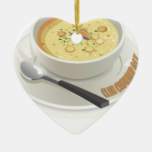 Clam Chowder Day - Appreciation Day Ceramic Tree Decoration