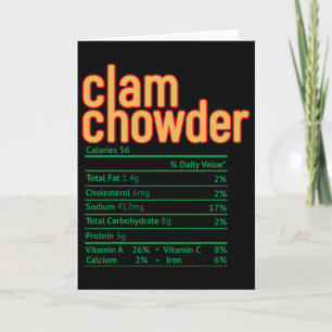 Clam Chowder Nutrition Facts Funny Thanksgiving Ch Card