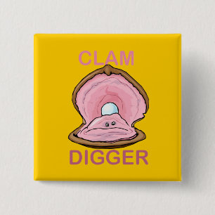 CLAM DIGGER 15 CM SQUARE BADGE