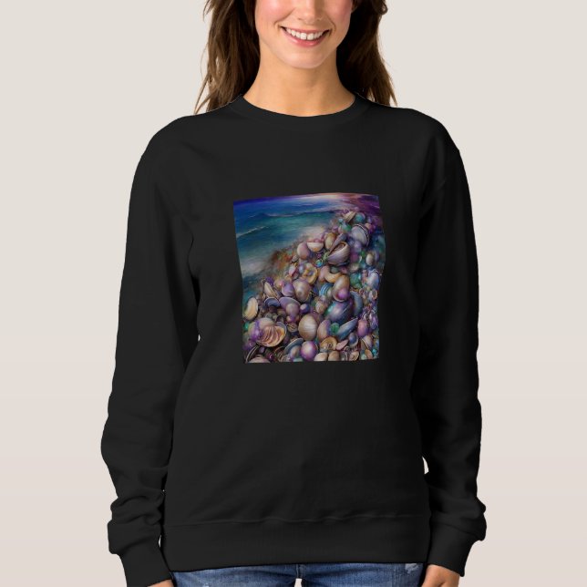 Clam Seashell Shell Collector Beach Ocean Coastal  Sweatshirt (Front)