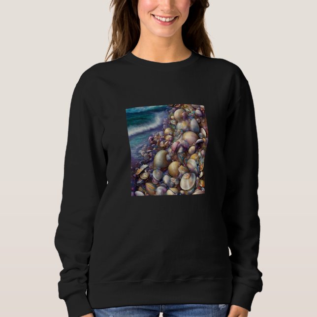 Clam Seashell Shell Collector Beach Ocean Coastal  Sweatshirt (Front)
