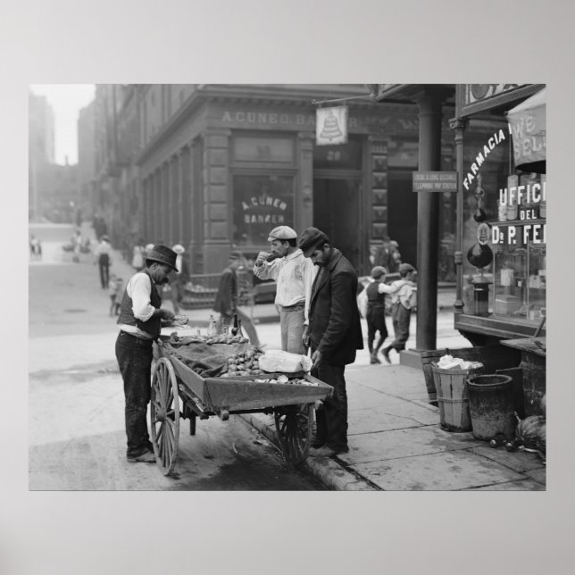Clam Seller on Mulberry Street, 1900 Poster (Front)