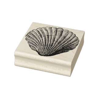 Clam Shell Vintage Rubber Art Stamp
