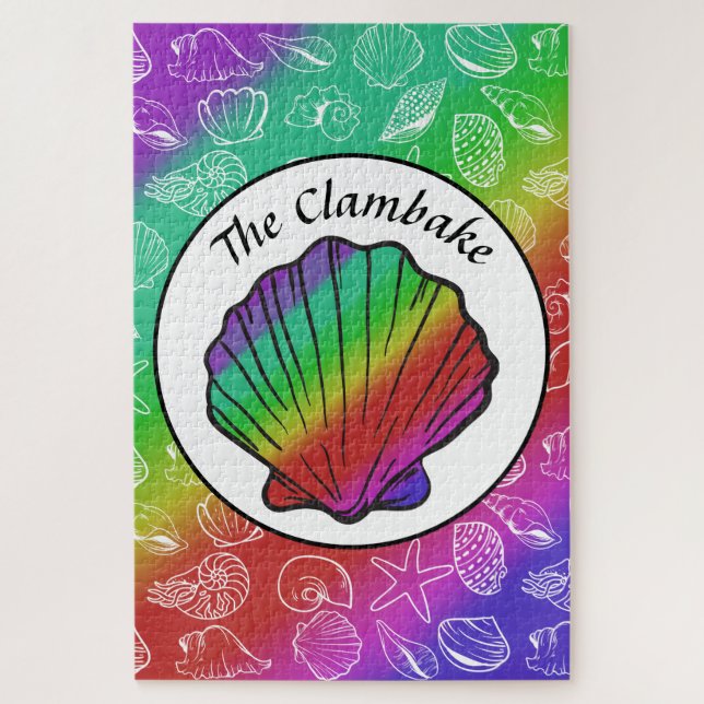Clambake Rainbow Clam Shellfish Pattern 20" x 30" Jigsaw Puzzle (Vertical)