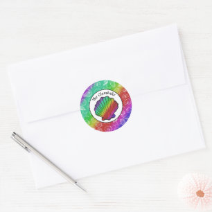 Clambake Rainbow Clam Shellfish Pattern Classic Round Sticker