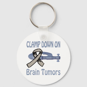 Clamp Down On Brain Tumours Keychain